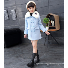 winter 2016 coats girls long coats for Christmas eve party dresses kids wholesale fur coats double-breasted jackets